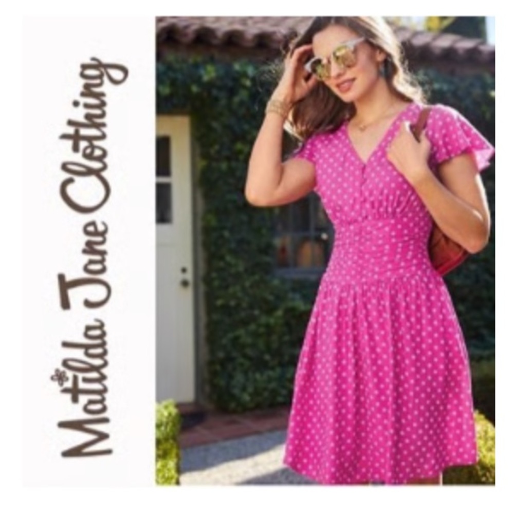 Matilda Jane Brillant Daydream Moxie Dress womens medium summer pink